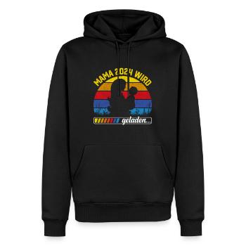 Mama wird geladen 2024 werdende Mütter Baby 2024 - Männer Premium Bio Hoodie - Schwarz - Vorne - Nico (187cm)
