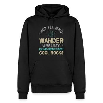 Manche sind auf der Suche nach coolen Felsen - Geologe Geodeb - Männer Premium Bio Hoodie - Schwarz - Vorne - Nico (187cm)