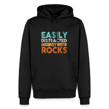 Facilement distrait par la géologie des roches - Sweat à capuche Premium bio Homme - noir - Devant - Nico (187cm)