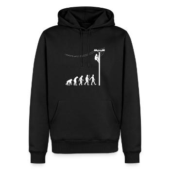 Funny Lineman, For Men Women Electrician Engineers - Men’s Premium Organic Hoodie - black - Front - Nico (187cm)