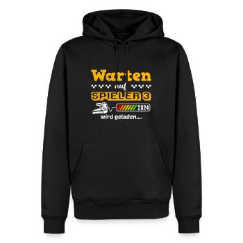 Werdende Mama wird geladen 2024 Warten Spieler 3 - Männer Premium Bio Hoodie - Schwarz - Vorne - Nico (187cm)