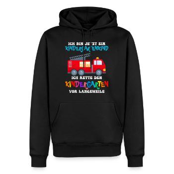 Ich bin jetzt ein Kindergartenkind Kindergarten - Männer Premium Bio Hoodie - Schwarz - Vorne - Nico (187cm)