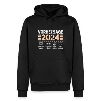Vorhersage werdende Mama 2024 Baby bald Papa - Männer Premium Bio Hoodie - Schwarz - Vorne - Nico (187cm)