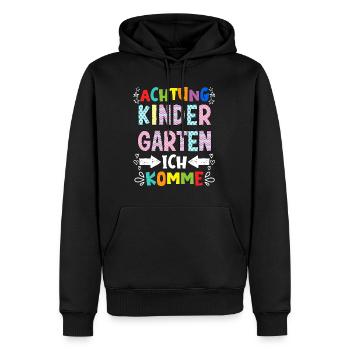Kindergarten ich komme Kita Kinder - Männer Premium Bio Hoodie - Schwarz - Vorne - Nico (187cm)