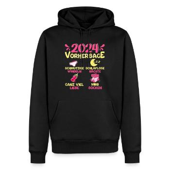 Baby Vorhersage 2024 werdende Mutter 2024 - Männer Premium Bio Hoodie - Schwarz - Vorne - Nico (187cm)