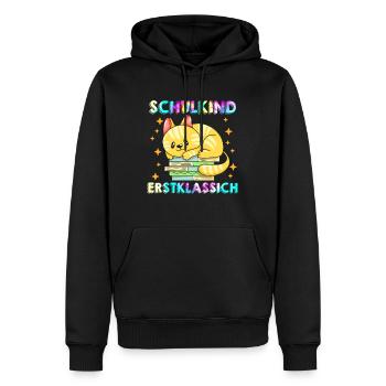 Schulkind Erstklassig Einschulung 1. Klasse - Männer Premium Bio Hoodie - Schwarz - Vorne - Nico (187cm)