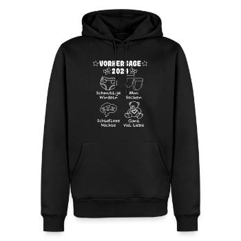 Vohersage 2024 werdende Mama 2024 bald Papa - Männer Premium Bio Hoodie - Schwarz - Vorne - Nico (187cm)