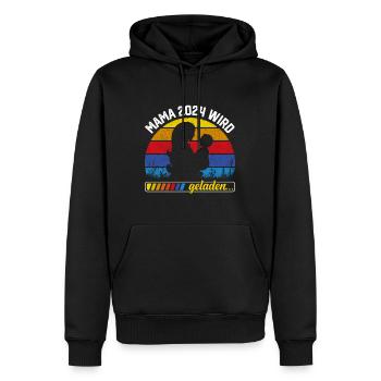 Mama wird geladen 2024 werdende Mütter Baby 2024 - Männer Premium Bio Hoodie - Schwarz - Vorne - Nico (187cm)