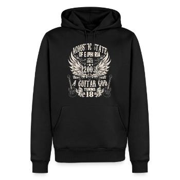 hobby musician guitarist birthday 2005 - Männer Premium Bio Hoodie - Schwarz - Vorne - Nico (187cm)