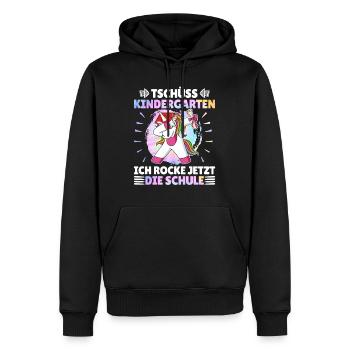 Tschüss Kindergarten Ich rocke jetzt die Schule - Männer Premium Bio Hoodie - Schwarz - Vorne - Nico (187cm)