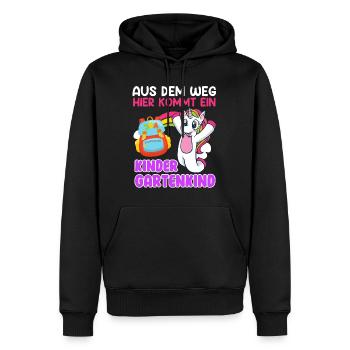 Aus dem Weg hier kommt ein Kinder Gartenkind - Männer Premium Bio Hoodie - Schwarz - Vorne - Nico (187cm)