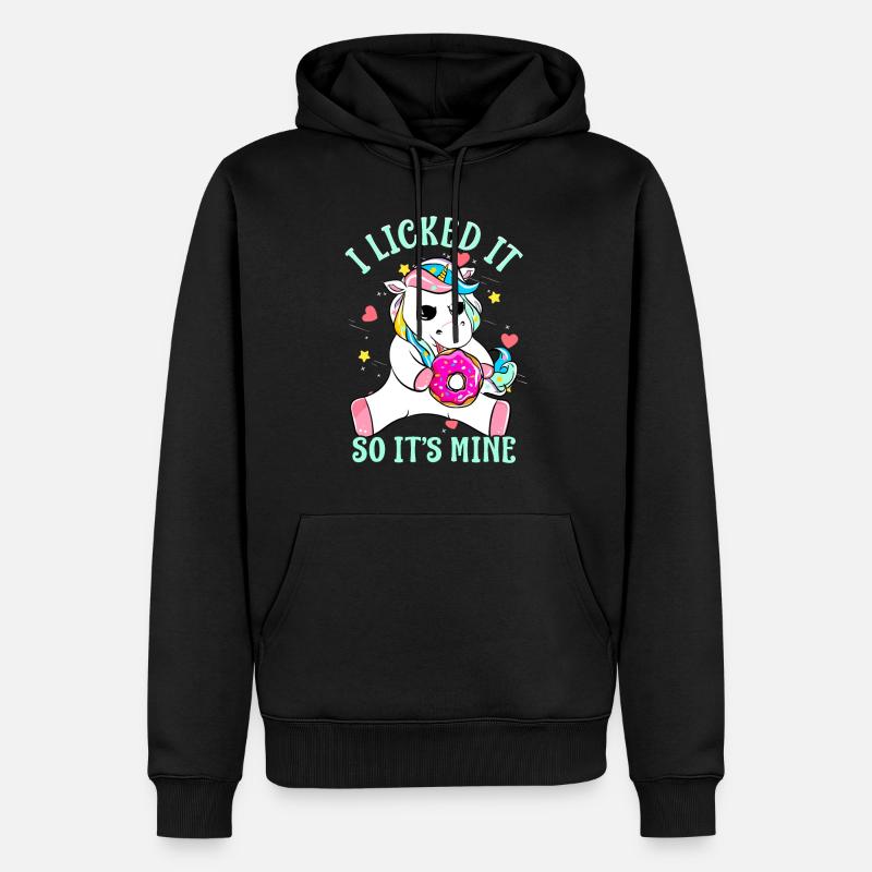 drôle de dire que je l’ai léché pour que sa licorne mignonne - Sweat à capuche Premium bio Homme - noir
