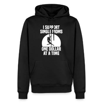 Je soutiens les mères célibataires One Dollar At A Time Apparel - Sweat à capuche Premium bio Homme - noir - Devant - Nico (187cm)