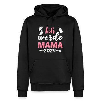 Ich werde Mama 2024 Baby Ankündigung Vorhersage - Männer Premium Bio Hoodie - Schwarz - Vorne - Nico (187cm)