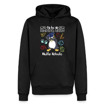 Tschüss Kindergarten Hallo Schule 1. Klasse - Männer Premium Bio Hoodie - Schwarz - Vorne - Nico (187cm)