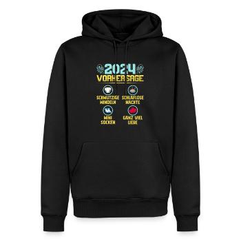 Bald Papa 2024 werdenden Mutter 2024 Baby - Männer Premium Bio Hoodie - Schwarz - Vorne - Nico (187cm)