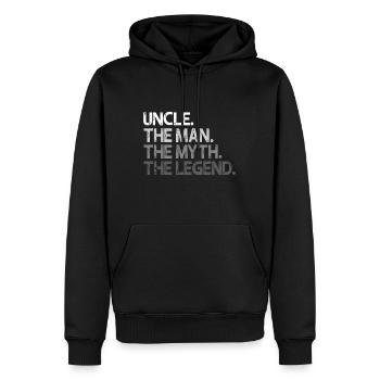 Uncle Gift The Man Myth Legendold the mythold the - Men’s Premium Organic Hoodie - black - Front - Nico (187cm)