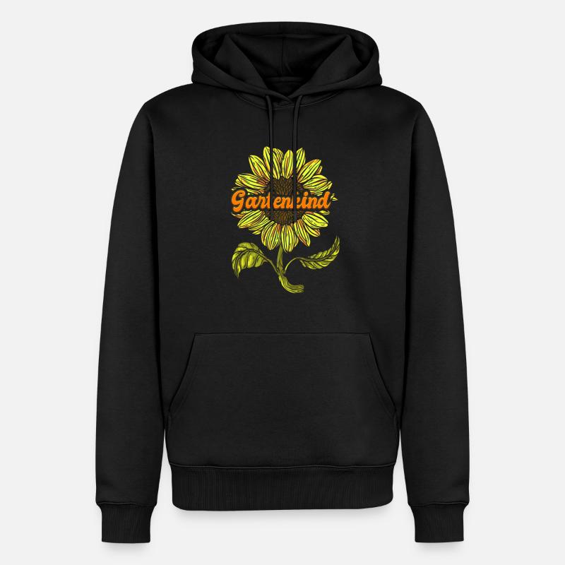 Gartenkind Sonnenblumen Gartenfreunde Blumenliebe - Männer Premium Bio Hoodie - Schwarz