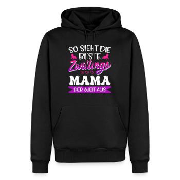 Zwilllinge So sieht die beste Zwillingsmama aus - Männer Premium Bio Hoodie - Schwarz - Vorne - Nico (187cm)