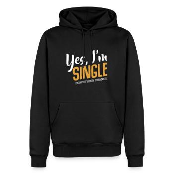 Oui, je suis célibataire maintenant c’est ta chance de vivre drôle Citation - Sweat à capuche Premium bio Homme - noir - Devant - Nico (187cm)