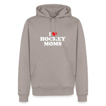 J’adore le design amusant des mamans de hockey - Sweat à capuche Premium bio Homme - taupe - Devant - Nico (187cm)