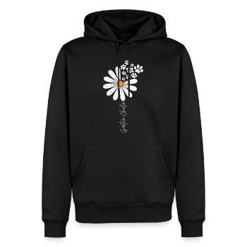 Jardinier patron marguerite - Sweat à capuche Premium bio Homme - noir - Devant - Nico (187cm)