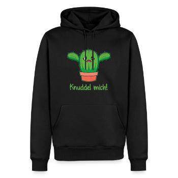 Knuddel mich! Kaktuspflanzen Botanik Gärtnerin - Männer Premium Bio Hoodie - Schwarz - Vorne - Nico (187cm)