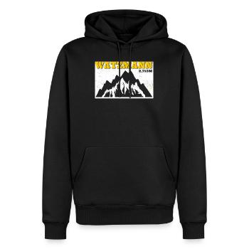 Watzmann mountain fan escalade alpiniste randonneur - Sweat à capuche Premium bio Homme - noir - Devant - Nico (187cm)