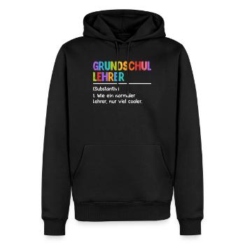 Grundschullehrer Ein normaler Lehrer nur cooler - Männer Premium Bio Hoodie - Schwarz - Vorne - Nico (187cm)