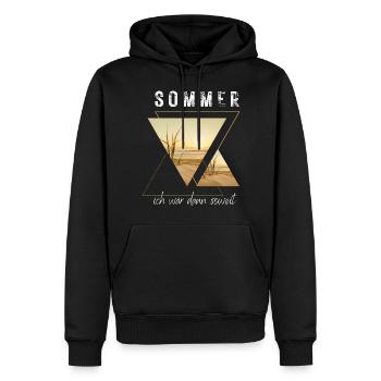SOMMER ich bin dann soweit - HELLO SUMMER - Männer Premium Bio Hoodie - Schwarz - Vorne - Nico (187cm)