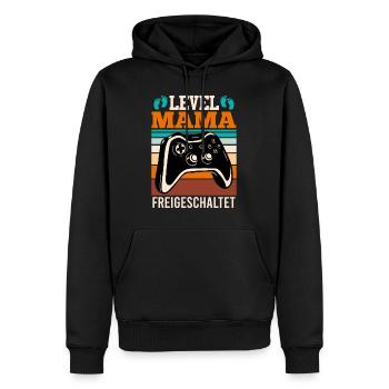 Level Mama freigeschaltet Baby Vorhersage 2024 Mom - Männer Premium Bio Hoodie - Schwarz - Vorne - Nico (187cm)
