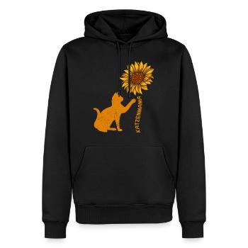 Katzenmama Sonnenblumen Katzenliebhaberin - Männer Premium Bio Hoodie - Schwarz - Vorne - Nico (187cm)