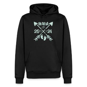 Maman 2024 prédiction bébé des femmes enceintes - Sweat à capuche Premium bio Homme - noir - Devant - Nico (187cm)