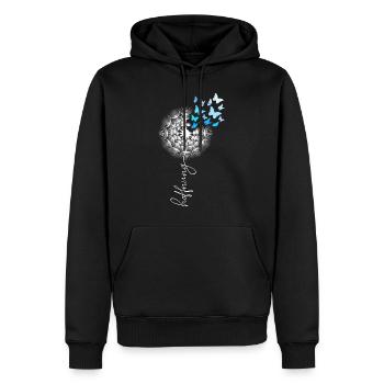 Pusteblume Flower Power Löwenzahn Gärtnerin - Männer Premium Bio Hoodie - Schwarz - Vorne - Nico (187cm)