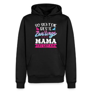 Zwilllinge So sieht die beste Zwillingsmama aus - Männer Premium Bio Hoodie - Schwarz - Vorne - Nico (187cm)