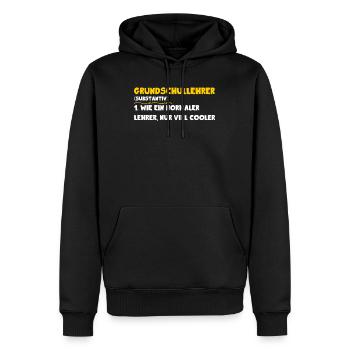 Grundschullehrer Normaler Lehrer aber cooler - Männer Premium Bio Hoodie - Schwarz - Vorne - Nico (187cm)