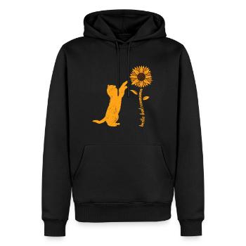 Beste Katzenmama Sonnenblumen Katzenliebhaberin - Männer Premium Bio Hoodie - Schwarz - Vorne - Nico (187cm)