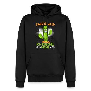 Finger weg! Ich kuschel nicht Kaktusliebhaber - Männer Premium Bio Hoodie - Schwarz - Vorne - Nico (187cm)