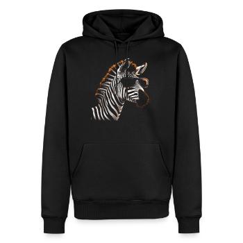 Zebra coole Sonnenbrille - Männer Premium Bio Hoodie - Schwarz - Vorne - Nico (187cm)