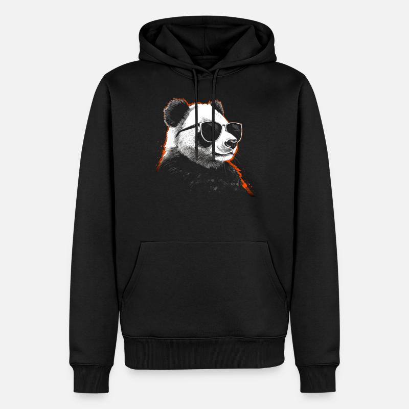 Panda Sonnenbrille - Männer Premium Bio Hoodie - Schwarz