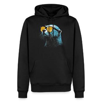Otter coole Sonnenbrille - Männer Premium Bio Hoodie - Schwarz - Vorne - Nico (187cm)