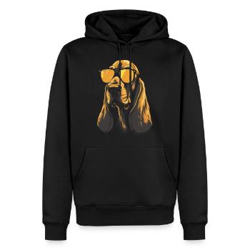 Basset Hound Cool Sunglasses - Sweat à capuche Premium bio Homme - noir - Devant - Nico (187cm)