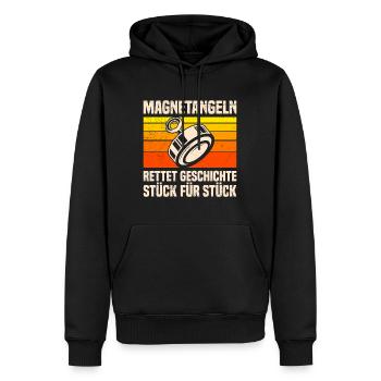 Magnetangler Rettet Geschichte Magnetfischen - Männer Premium Bio Hoodie - Schwarz - Vorne - Nico (187cm)