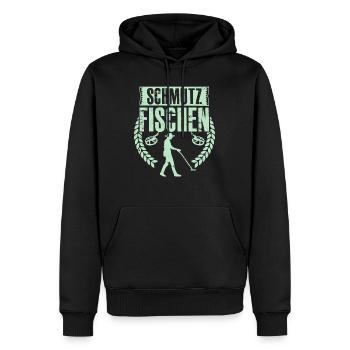 Schmutz Fischen Sondengänger mit Detektor - Männer Premium Bio Hoodie - Schwarz - Vorne - Nico (187cm)
