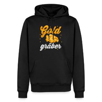 Goldgräber Gold Digger Schatzsuche Goldbarren - Männer Premium Bio Hoodie - Schwarz - Vorne - Nico (187cm)