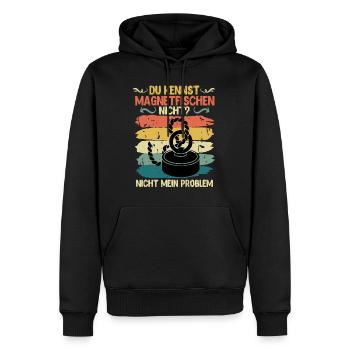 Schatzsuche Du kennst Magnetfischen nicht - Männer Premium Bio Hoodie - Schwarz - Vorne - Nico (187cm)