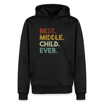 Mittleres Kind Retro-Stil Jüngster Mittlerer Ältester Si - Männer Premium Bio Hoodie - Schwarz - Vorne - Nico (187cm)