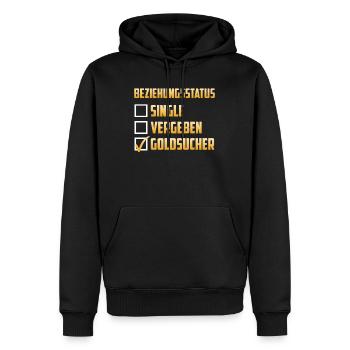 Beziehungsstatus Single Vergeben Goldsucher - Männer Premium Bio Hoodie - Schwarz - Vorne - Nico (187cm)