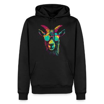 Lunettes de soleil de chèvre - Sweat à capuche Premium bio Homme - noir - Devant - Nico (187cm)