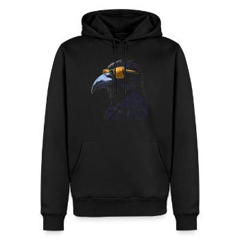 Krähe coole Sonnenbrille - Männer Premium Bio Hoodie - Schwarz - Vorne - Nico (187cm)